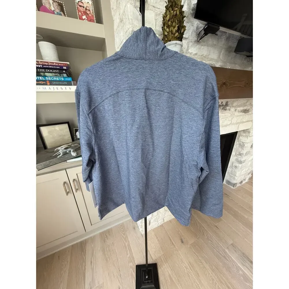 Ministry of Supply Women's Blue Fusion Terry Cardigan Size M